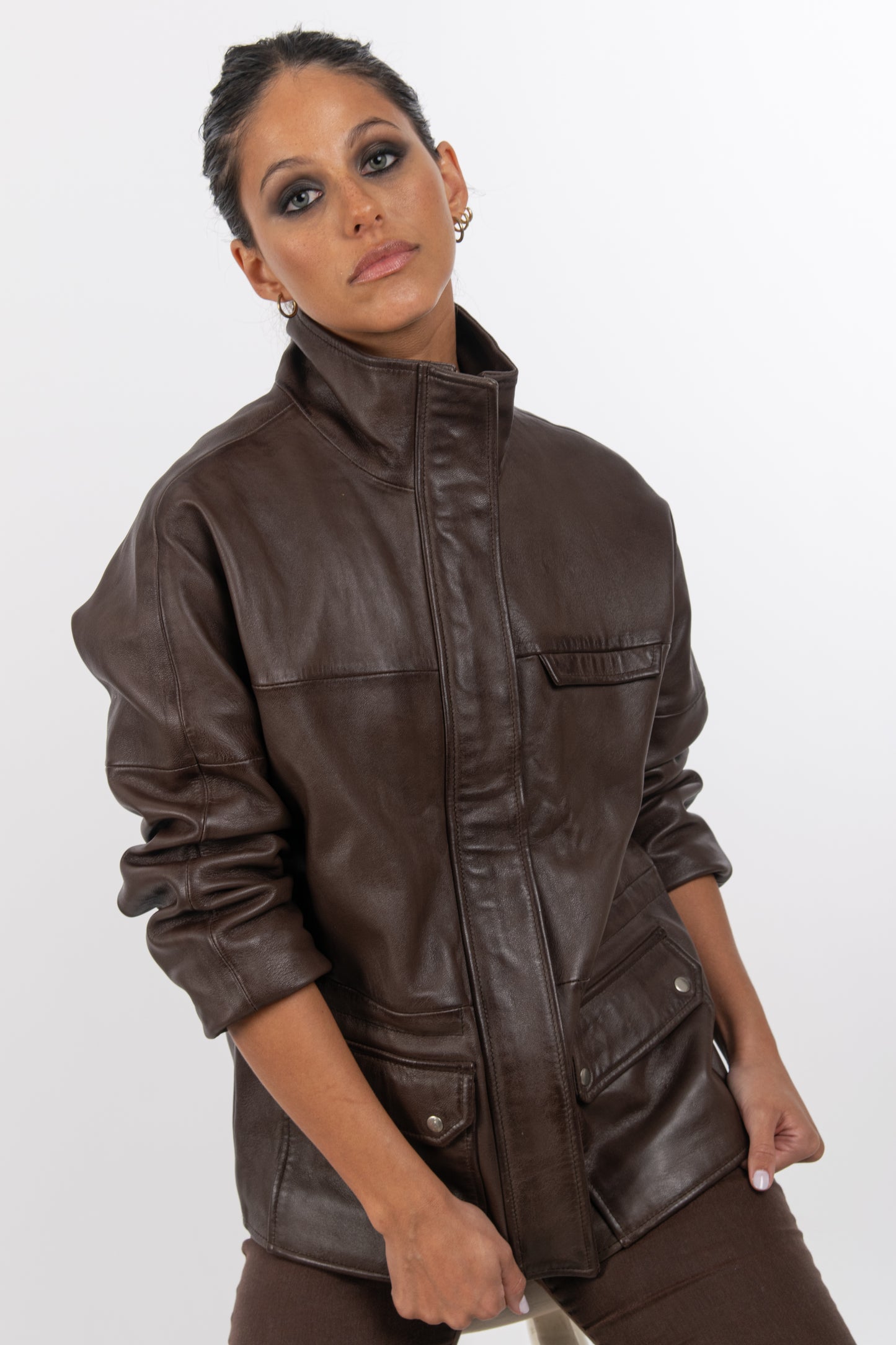 Chaqueta Oversize Cafe