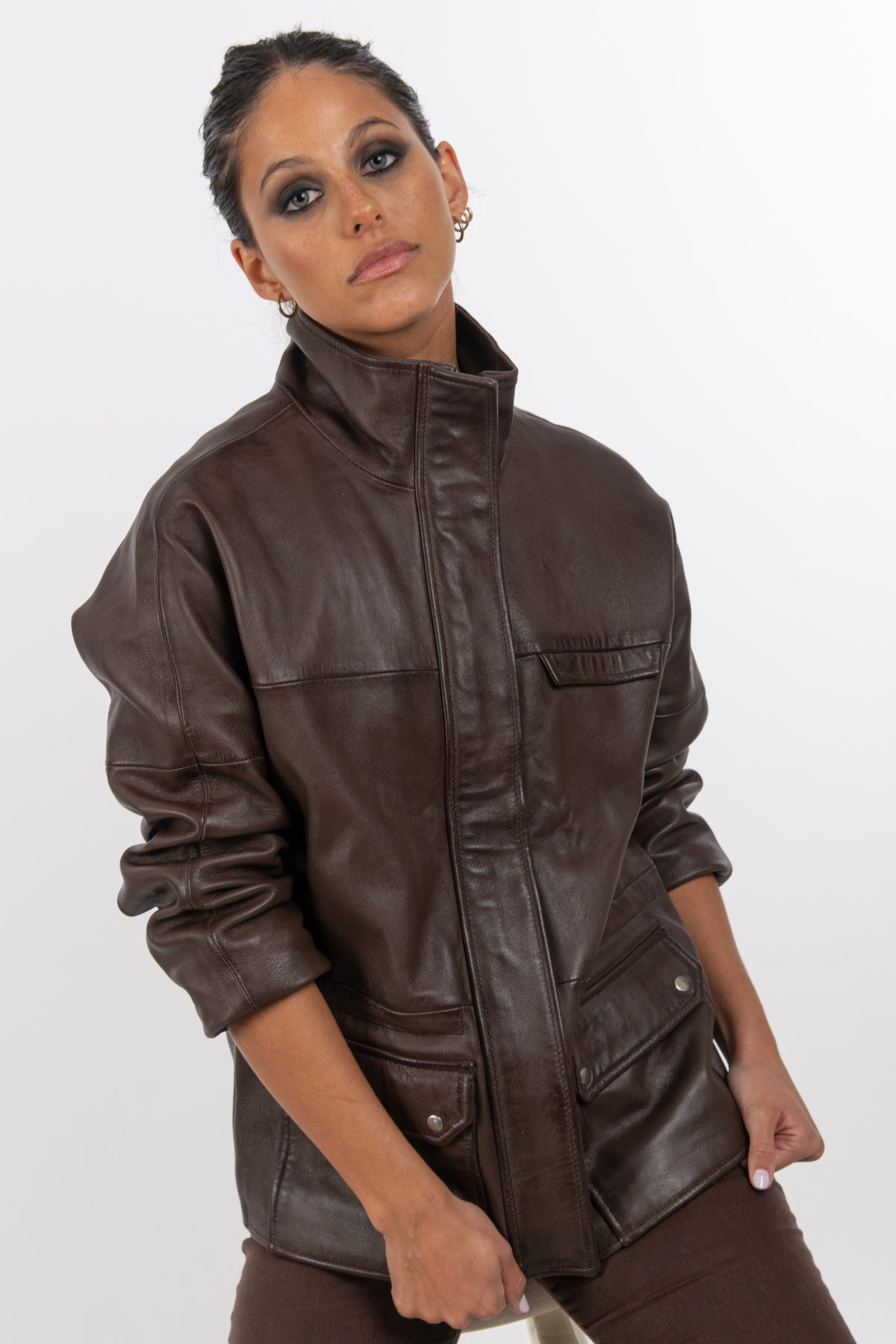 Chaqueta Ámbar Oversize Cafe - S